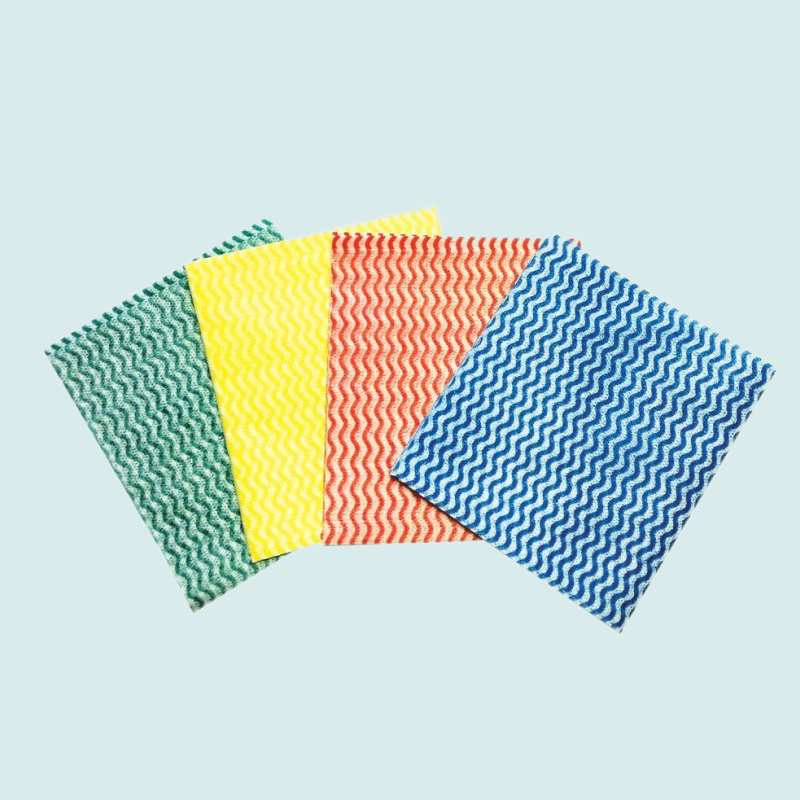 Wave Pattern Viscose Polyester Multipurpose Nonwoven Cleaning Cloth