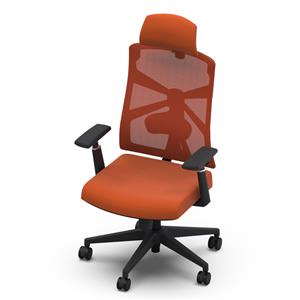 Cadeira de escritório com encosto alto de malha ergonômica para apoio lombar