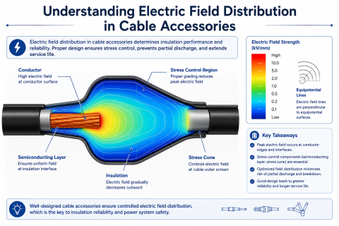 Comprensión de la distribución del campo eléctrico en los accesorios de cables