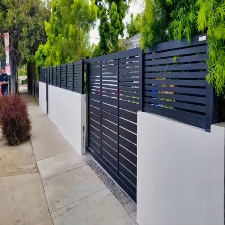 Black Modern Aluminum Fence