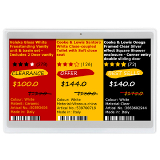 7.5 inch B/W/R/Y Four Colors ESL