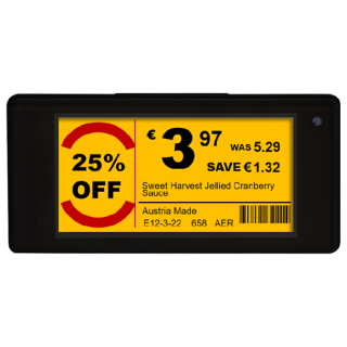 2.13 inch B/W/R/Y Four Colors ESL