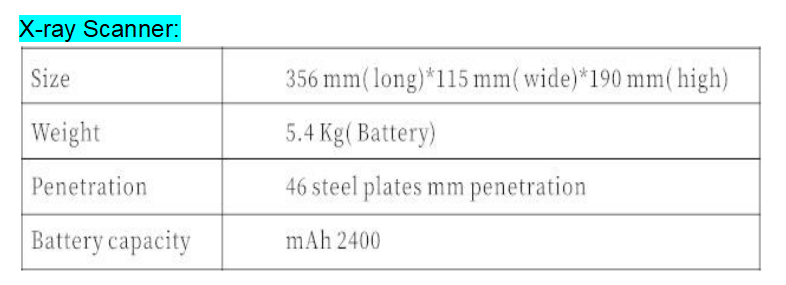 Portable X-RAY Scanner machine