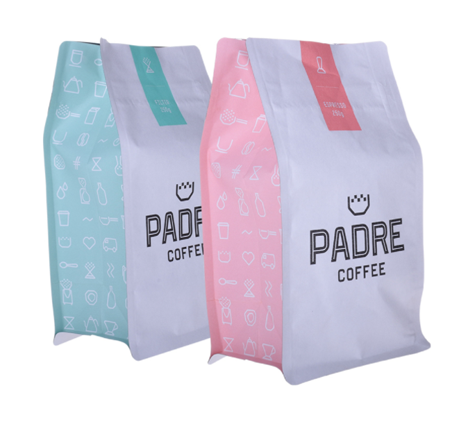 Flat bottom plastic packaging bag