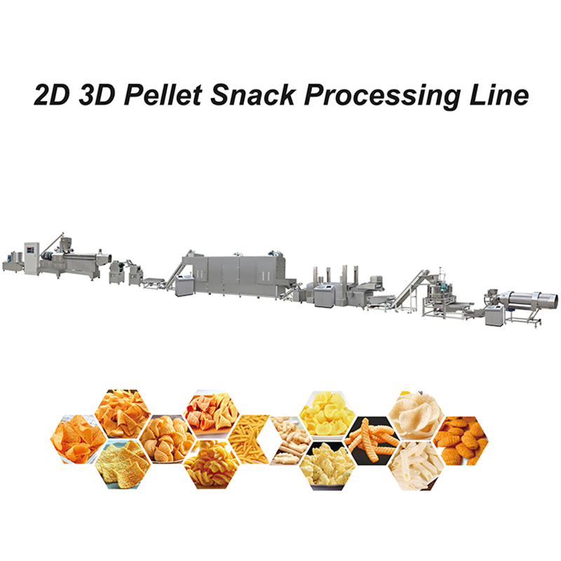 Sepenuhnya Otomatis Chips 3d Mesin Pembuat Pelet Snack Extruder