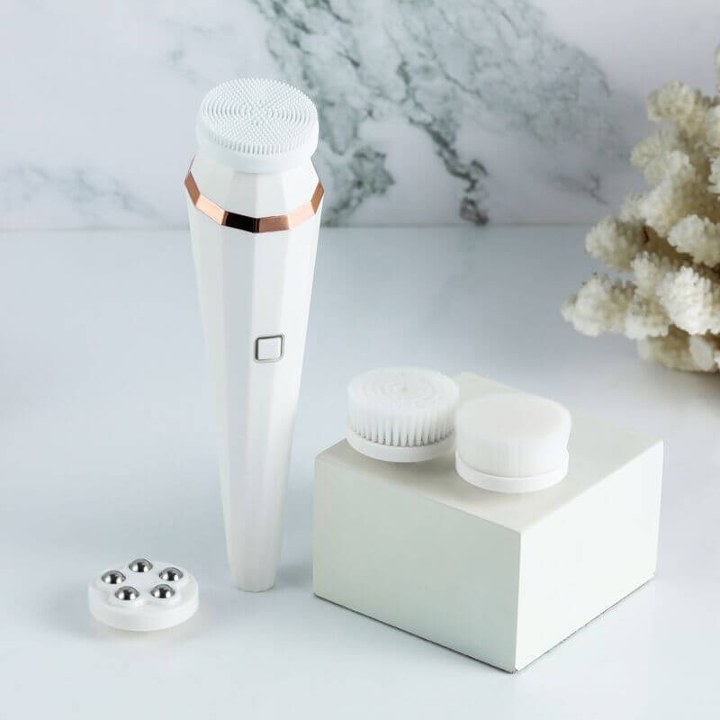 Electric Sonic Spin Spa Facial Cleansing Brush 4 in 1 kit