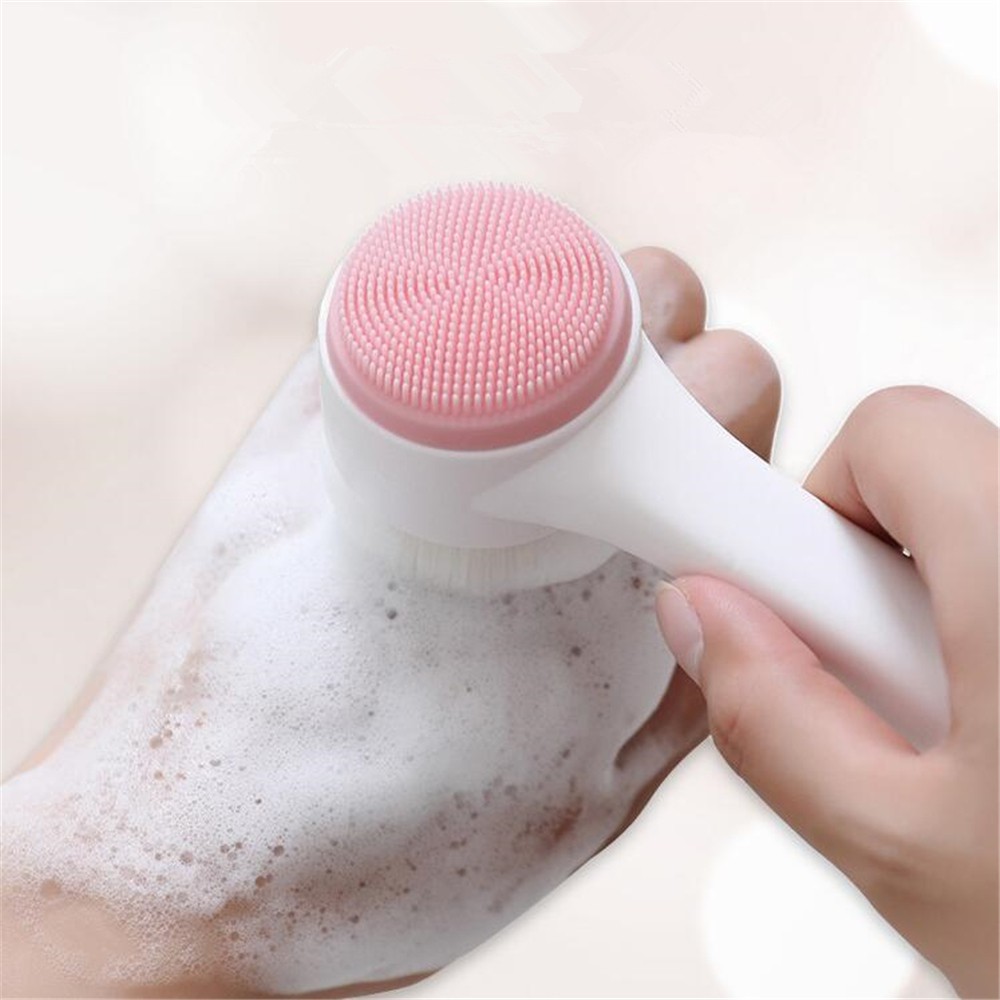 Double Sided Silicone skin cleansing facial scrub brush