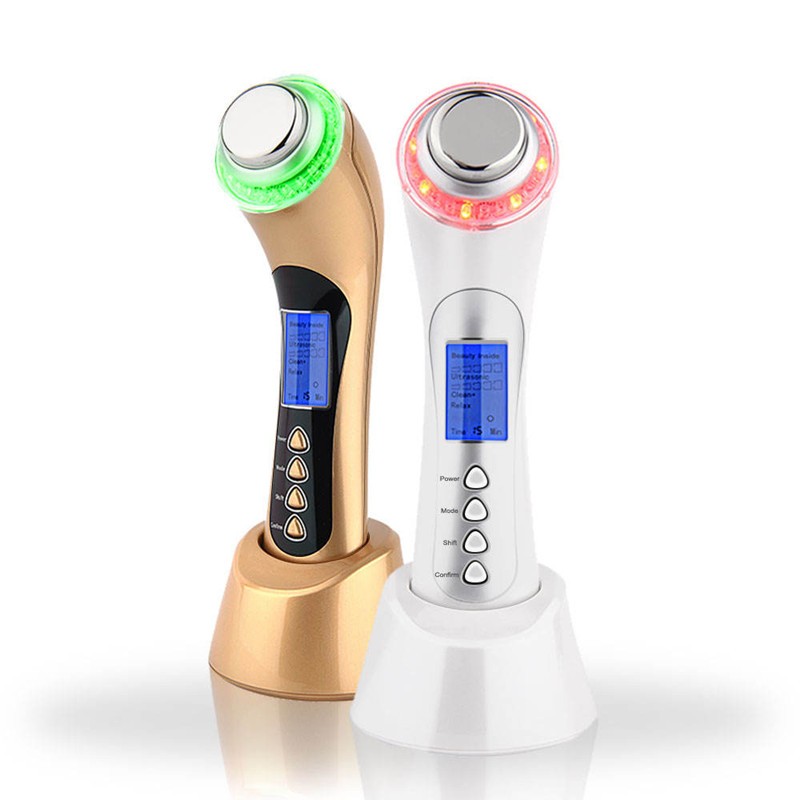 5 in 1 ultrasonic photon therapy skin care face massager