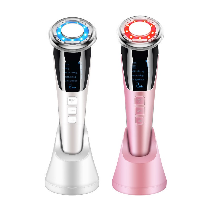 EMS Facial Massager LED light therapy Skin Tightening Hot Cool Skin Care Beauty Device
