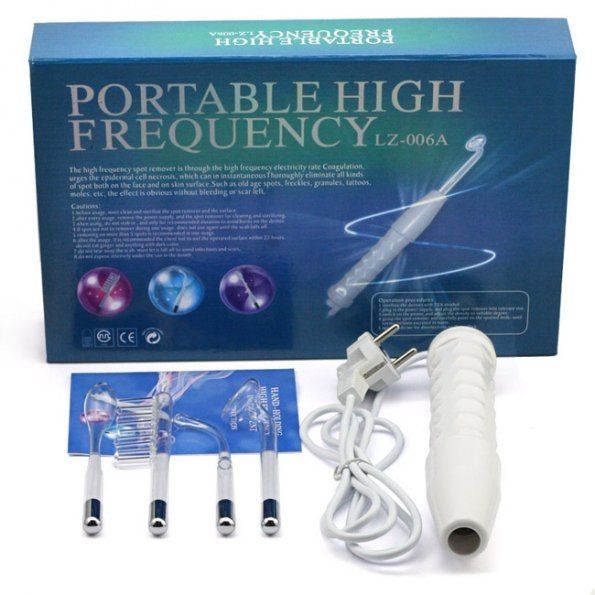 4 Glass Tubes High Frequency Facial Electrode Wand Ozone Therapy