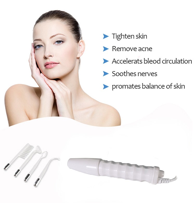 Portable Handheld Ozone High Frequency Facial Machine With 4 Wands