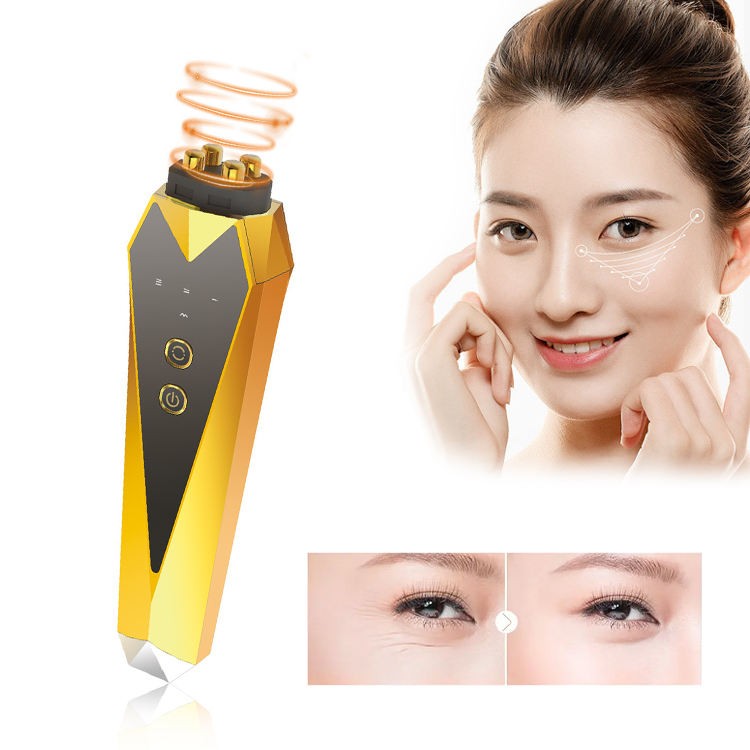 Mini Eye Massage Wand Pen Rechargeable Roller Wand Anti Wrinkle Electric Facial RF EMS Eye Beauty Device