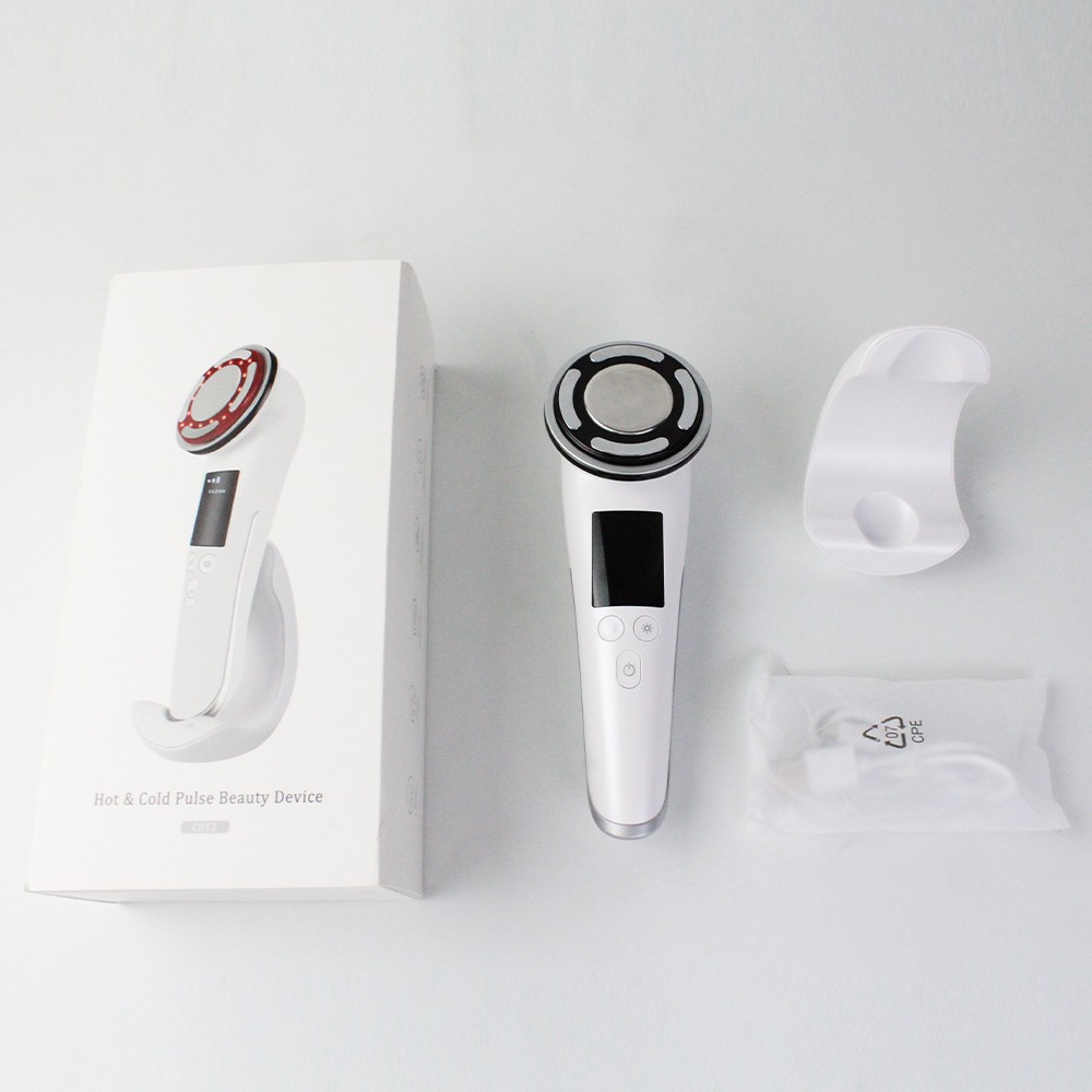 EMS LED Hot Cold Facial Firming Instrument Light Therapy Device Skin Firming Device Spa Face Massager Galvanic Beauty Machine