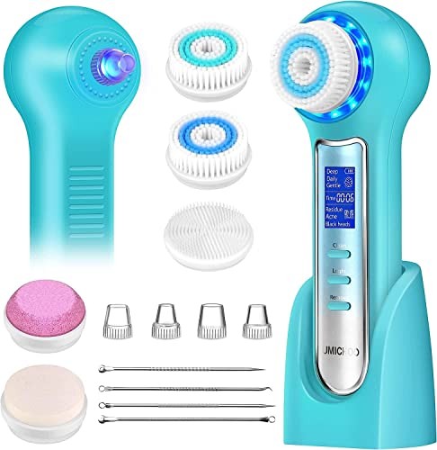 IPX7 Waterproof 3 in 1 Rechargeable Facial Cleansing Brush Blackhead Remover Vacuum with LCD Screen