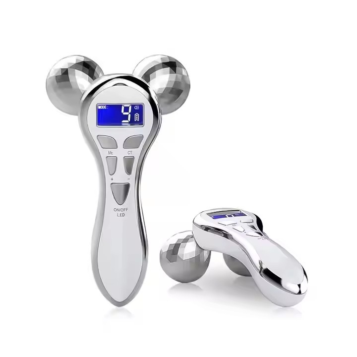 360 Rotate Wrinkle Remover Microcurrent Face Lift Roller Massager Skin Rejuvenation Beauty Device Skin Care Handheld Massager