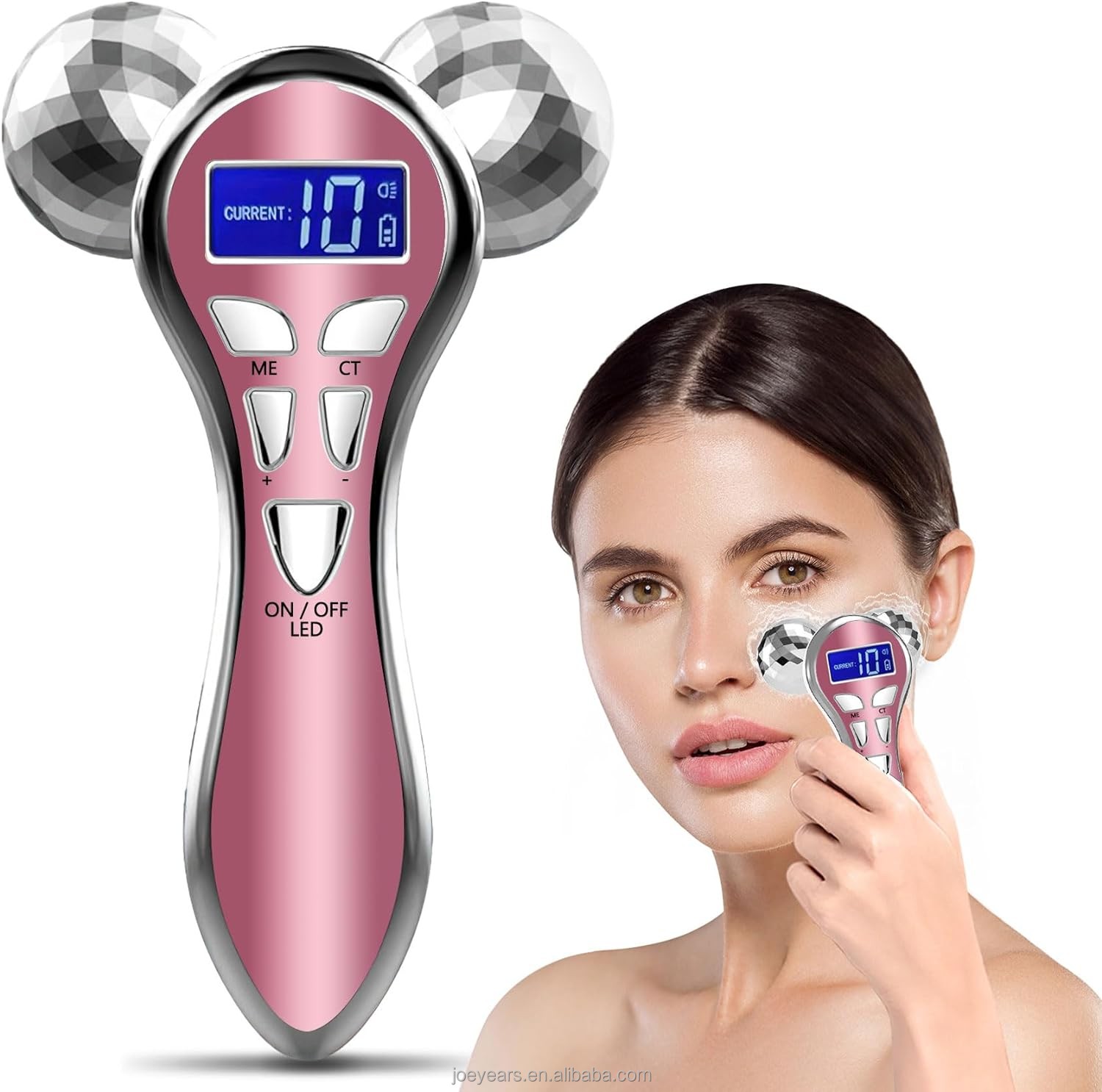 360 Rotate Wrinkle Remover Microcurrent Face Lift Roller Massager Skin Rejuvenation Beauty Device Skin Care Handheld Massager