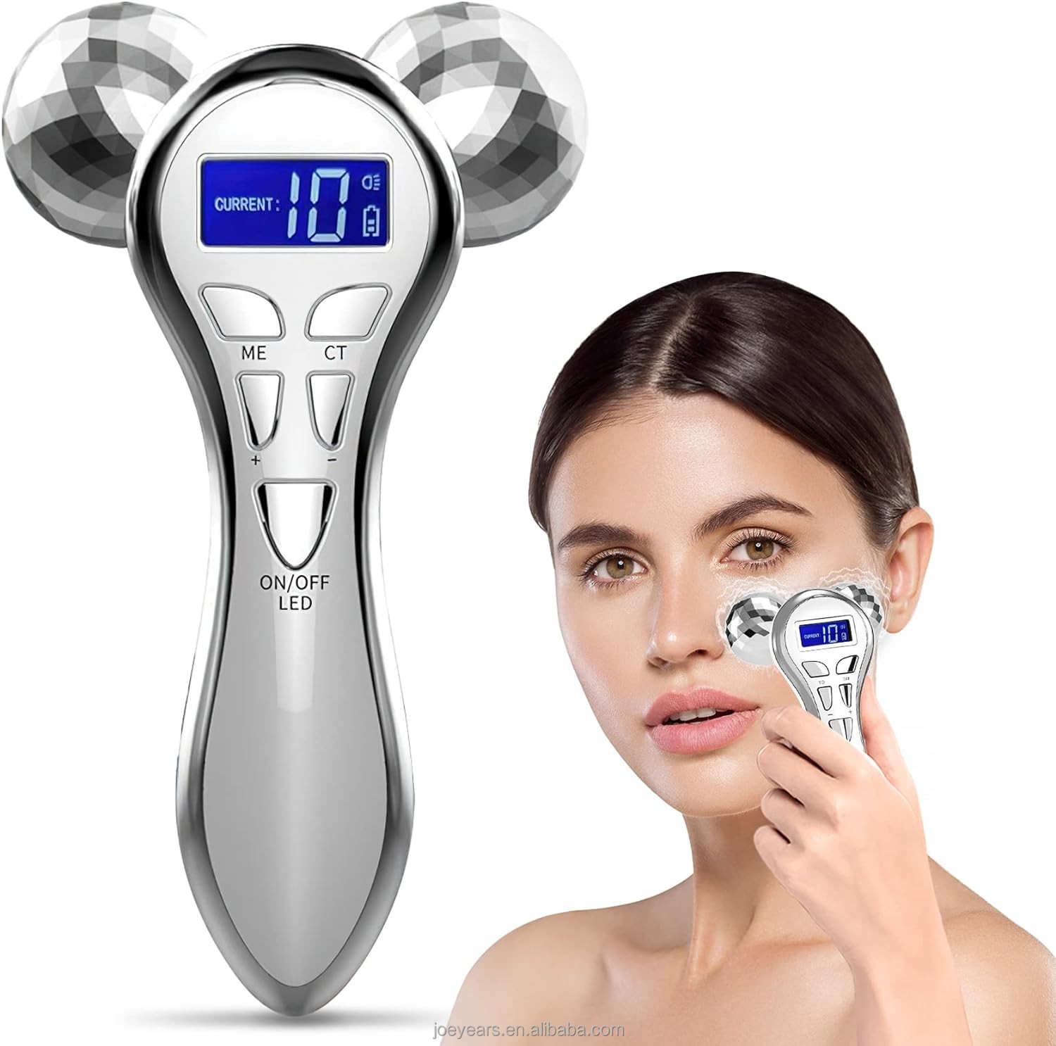 360 Rotate Wrinkle Remover Microcurrent Face Lift Roller Massager Skin Rejuvenation Beauty Device Skin Care Handheld Massager