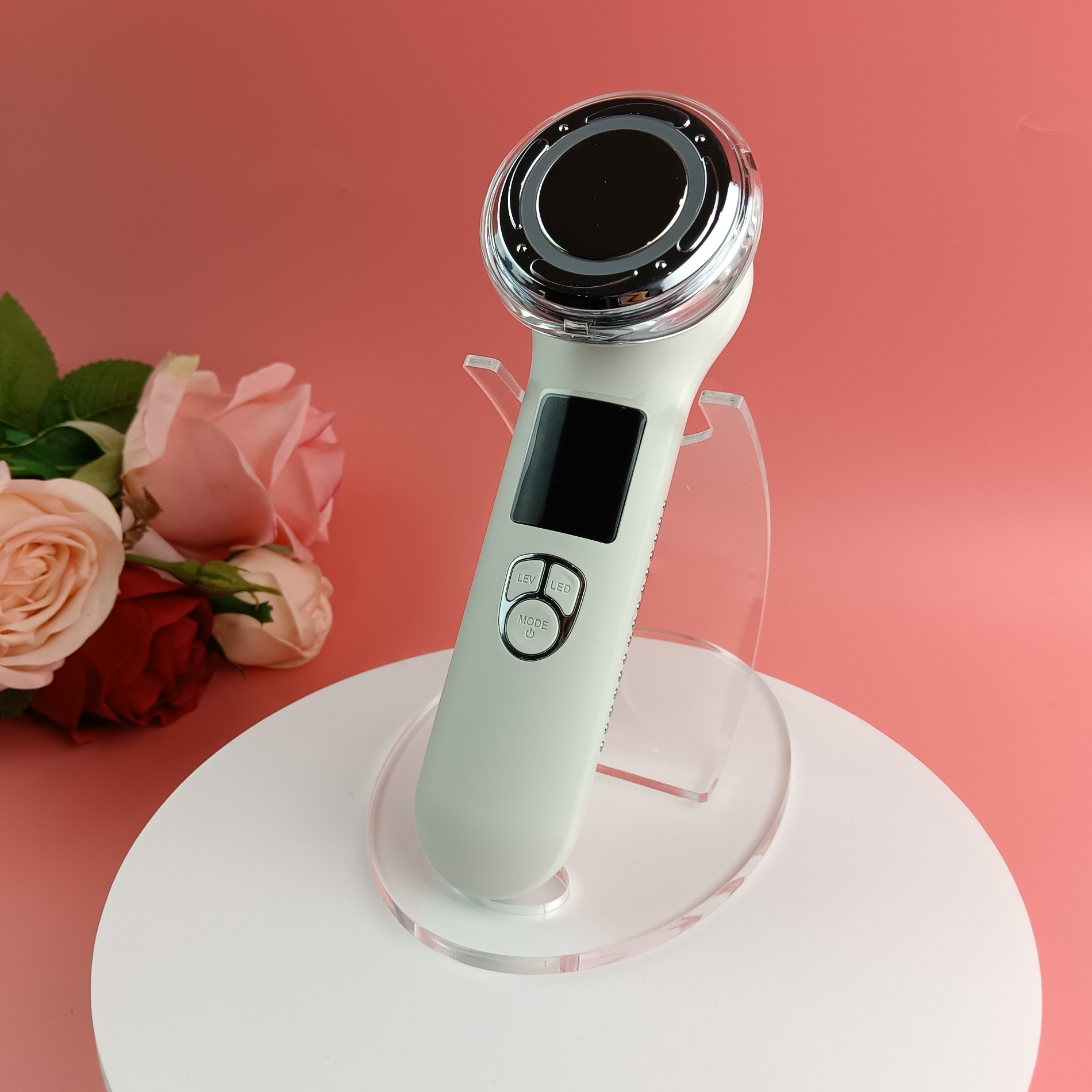 Newly Multi-Functional EMS Hot & Cold Red Blue Light Therapy Facial Beauty Device Home Use Face Anti-aging Neck Lifting Massager