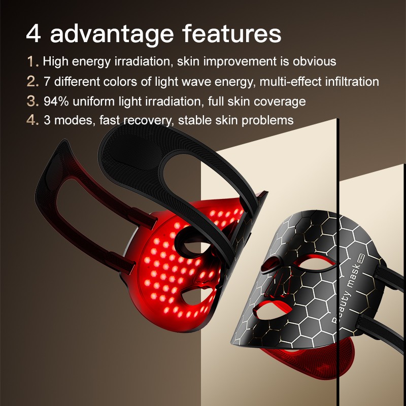 Revitalize Your Skin with the 7 Colors LED Silicone Face Therapy Mask for Skin Rejuvenation