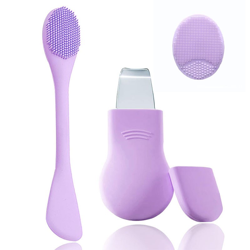 2025 New Silicone Face Nose Blackhead Remover Sets Stainless Steel Pimple Scraper Deep Clean Skin Care Shovel Pore Removing