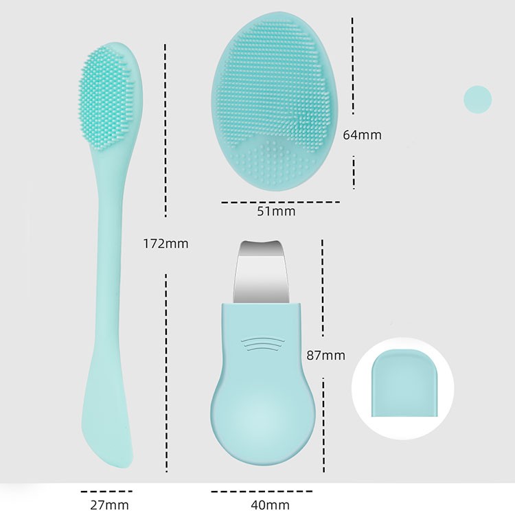 2025 New Silicone Face Nose Blackhead Remover Sets Stainless Steel Pimple Scraper Deep Clean Skin Care Shovel Pore Removing