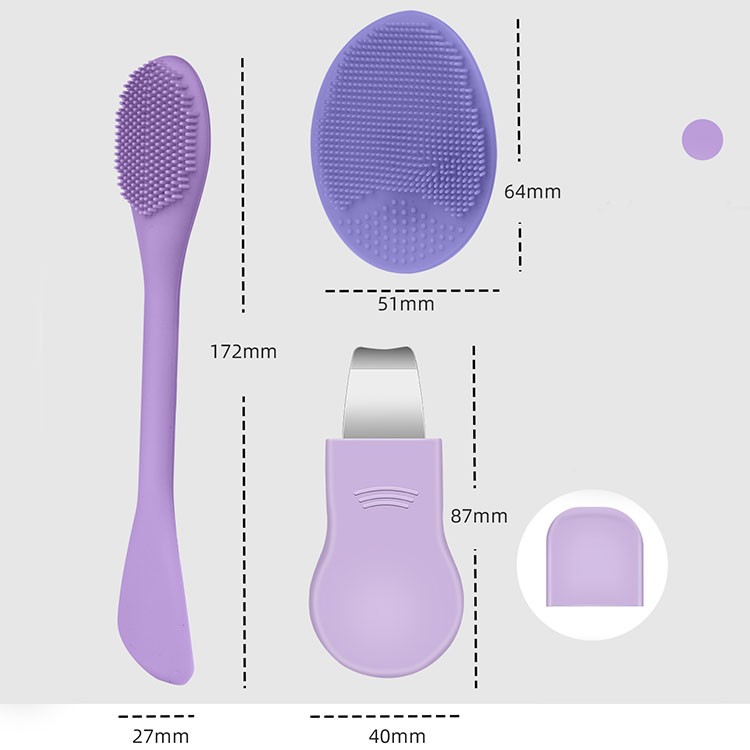 2025 New Silicone Face Nose Blackhead Remover Sets Stainless Steel Pimple Scraper Deep Clean Skin Care Shovel Pore Removing
