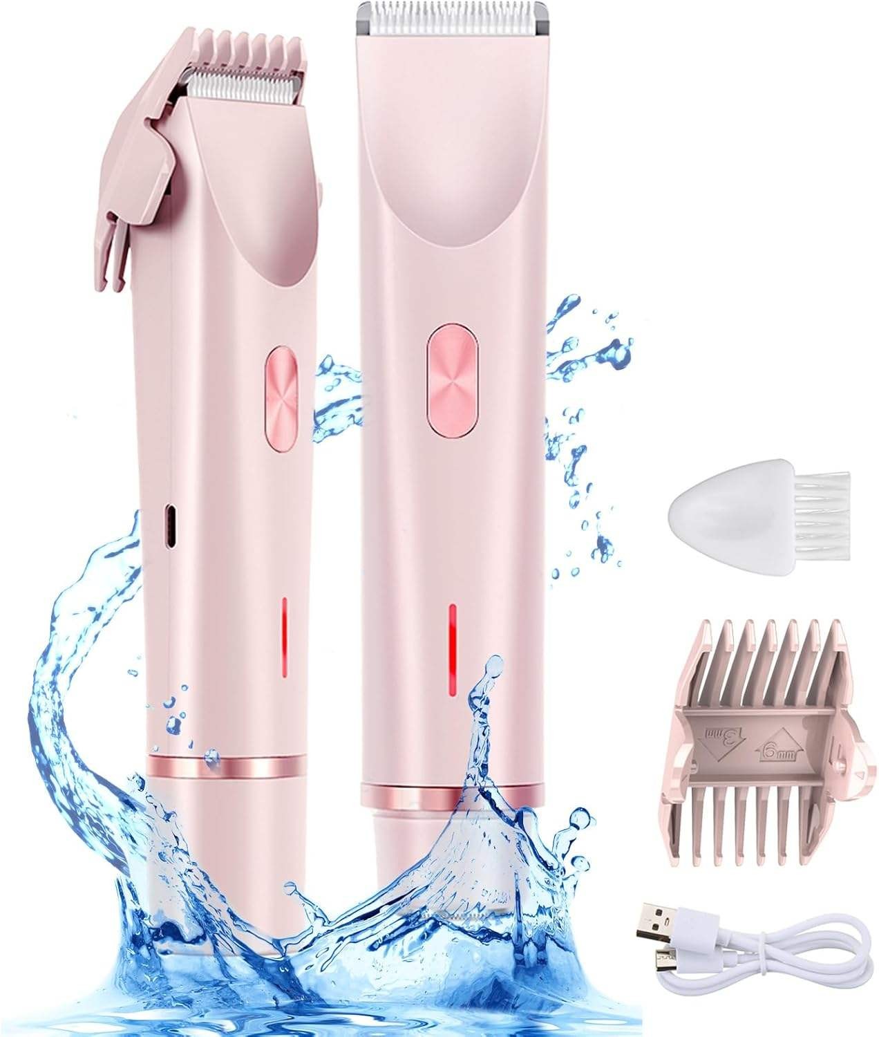New 2025 Type-C Ipx7 Waterproof Hair Shaver for Women and Men Electric Hair Trimmer for Household Use With Replaceable Tool Head