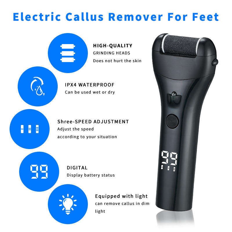 Hot Sale Electronic Waterproof Foot File New Trending Electric Callus Remover for Feet Rechargeable Portable Foot File Pedicure