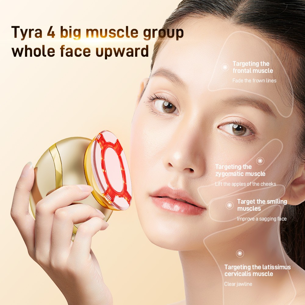 Mini Facial Machine New LED Light Therapy EMS Skin Tightening Device Anti-Wrinkle Face Neck Lifting Massager for Home Use