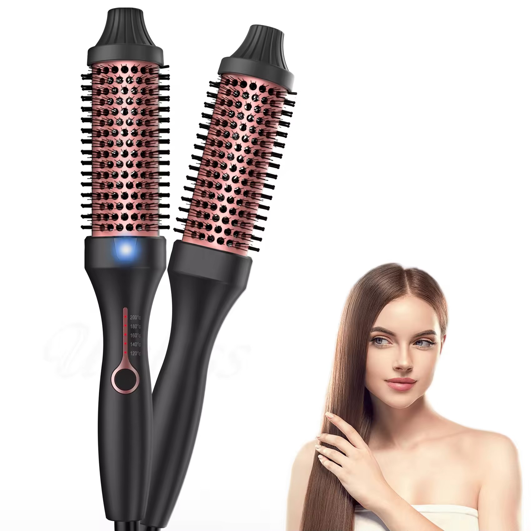 Upgrade to 400F Curling Iron Brush 360 Degree Rotating Hair Curler 3 in 1 Dryer Hair Straightener Brush Automatic Hot Air Styler
