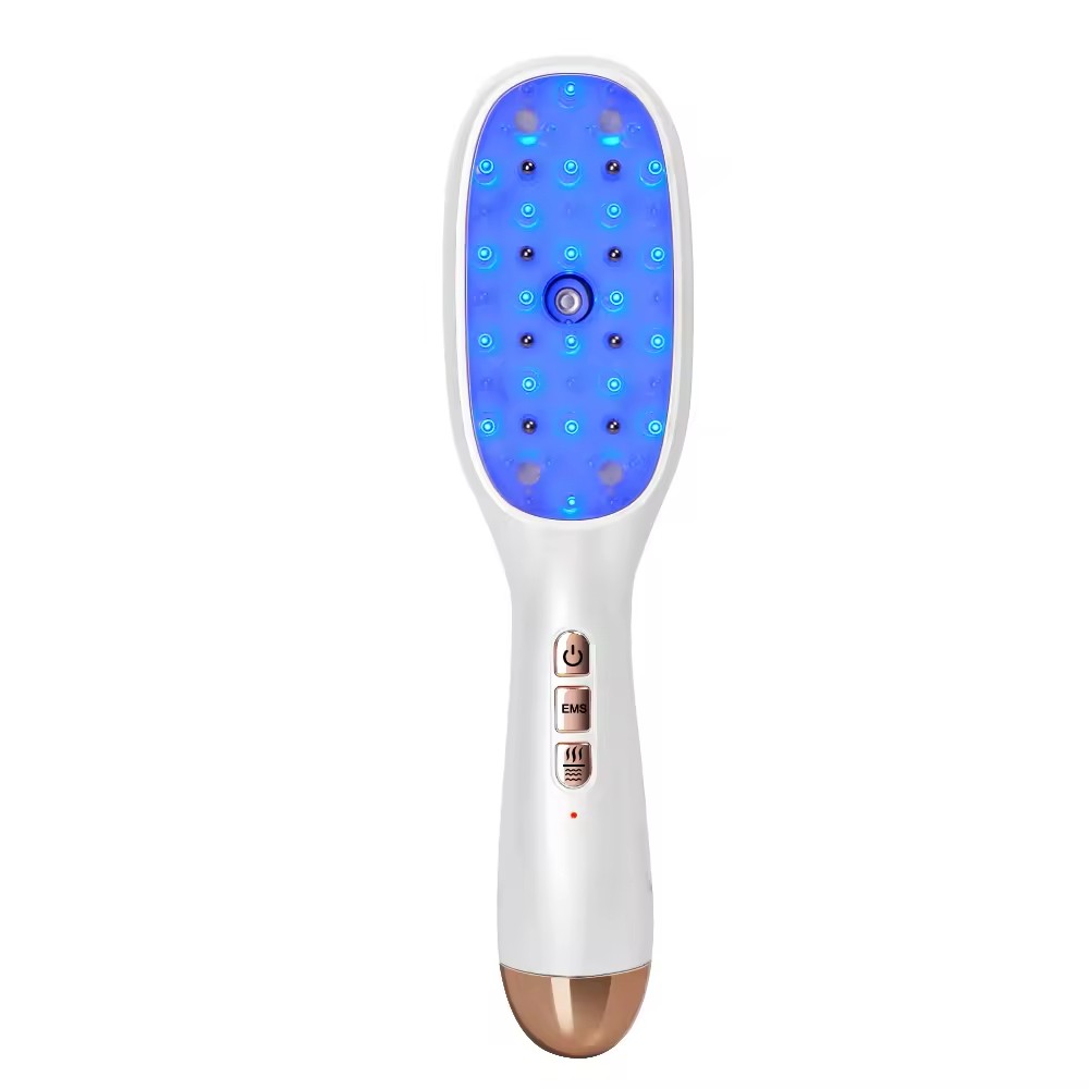 LED Light Hair Brush Multi Functional Comb 3D Massager Head Ultrasonic Vibration Atomization Electric Massage Steam Hair Comb