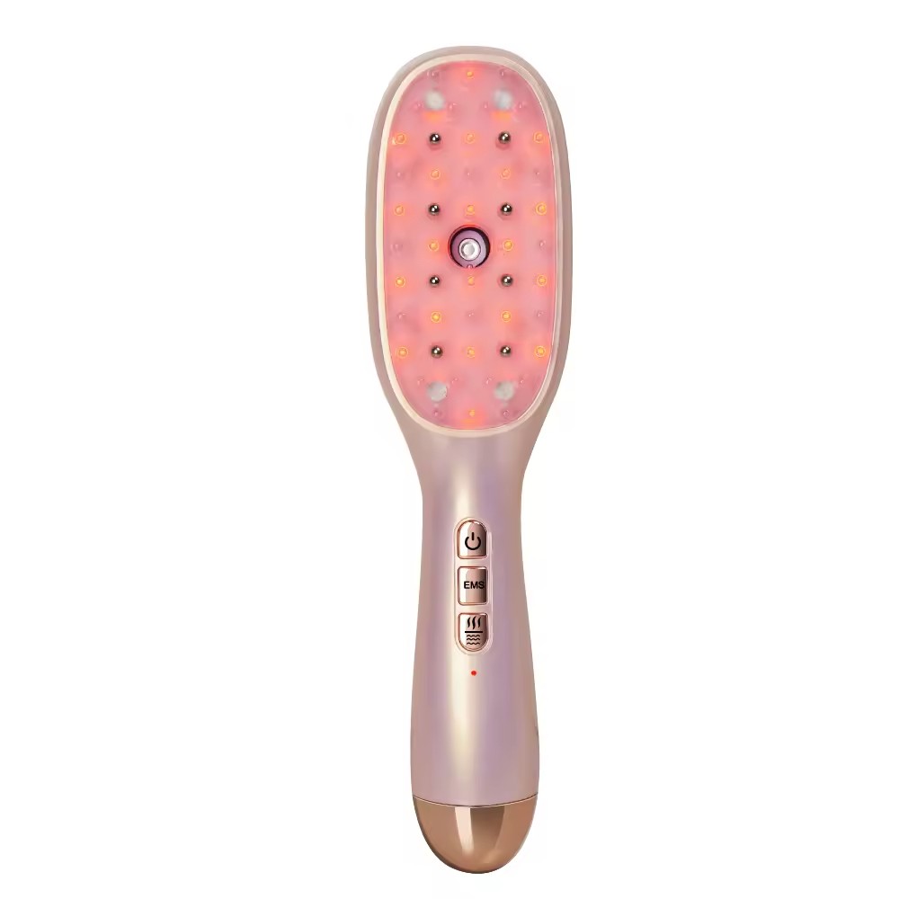 LED Light Hair Brush Multi Functional Comb 3D Massager Head Ultrasonic Vibration Atomization Electric Massage Steam Hair Comb