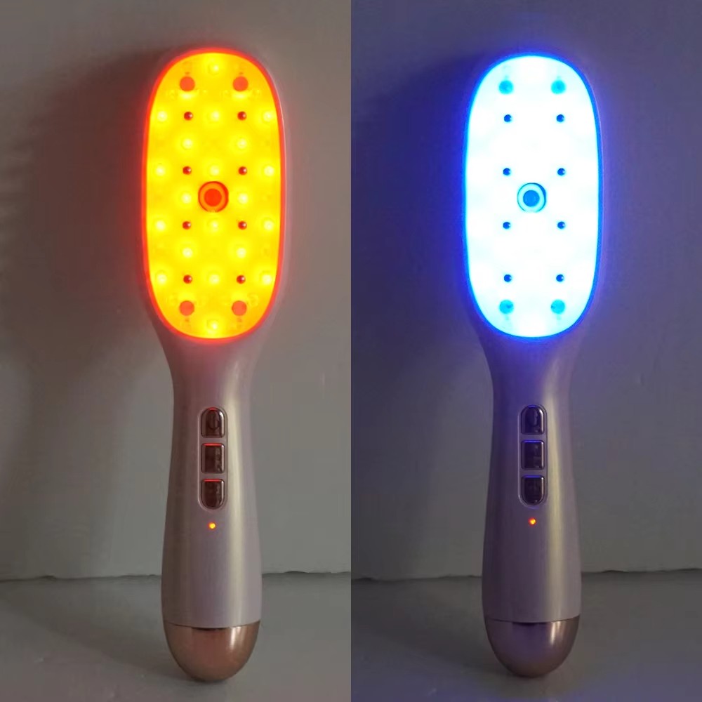 LED Light Hair Brush Multi Functional Comb 3D Massager Head Ultrasonic Vibration Atomization Electric Massage Steam Hair Comb