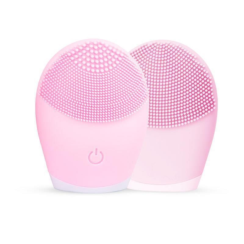 Dry-battery Use Portable Handle Facial Cleaner Massage Brush Sonic Silicone Facial Cleansing Brush Silicone Face Scrubber Brush