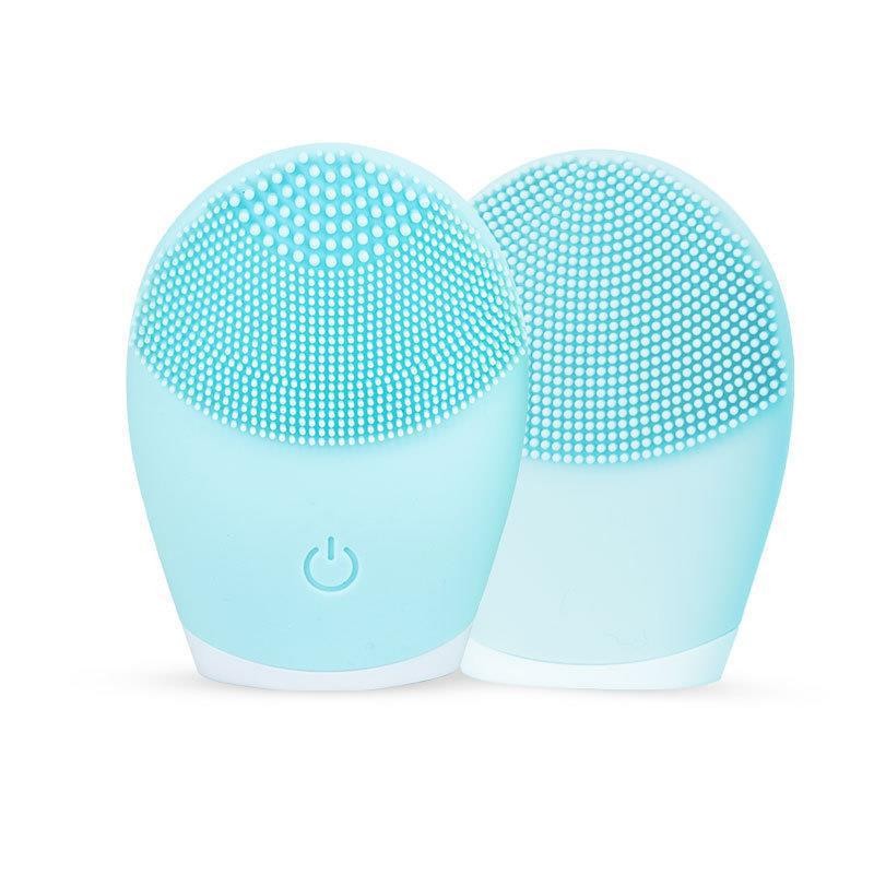Dry-battery Use Portable Handle Facial Cleaner Massage Brush Sonic Silicone Facial Cleansing Brush Silicone Face Scrubber Brush