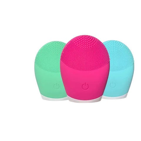 Dry-battery Use Portable Handle Facial Cleaner Massage Brush Sonic Silicone Facial Cleansing Brush Silicone Face Scrubber Brush