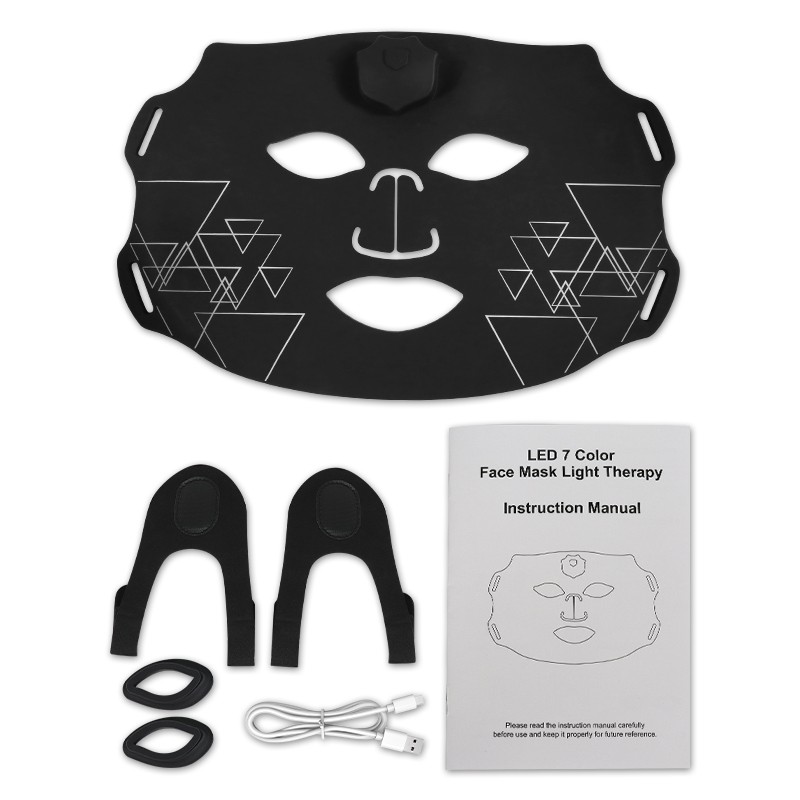 New Arrival Home Use Latest Wireless Face Beauty Mask 7 Colors Led Silicone Facial Mask Red Light Blue Therapy Mask