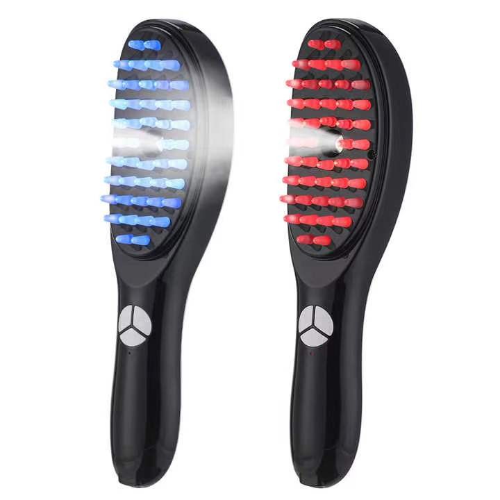 Potable the Ultimate Hair Growth Comb Electric Steamer Vibration Red Blue Light Ions and Anti-Hair Loss Therapy Brush