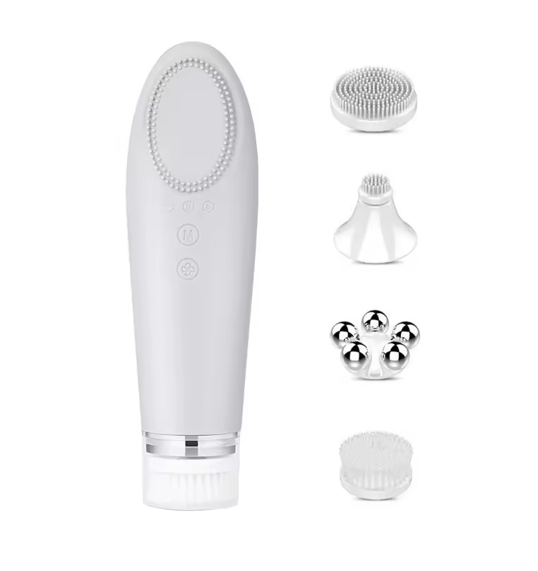 New Product Multifunctional Facial Cleansing Brush and Warm Massager Electric Facial and Eye Hot Compress Massager Beauty Device