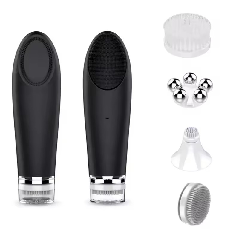 New Product Multifunctional Facial Cleansing Brush and Warm Massager Electric Facial and Eye Hot Compress Massager Beauty Device
