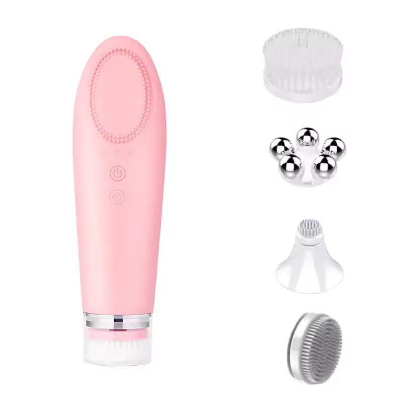 New Product Multifunctional Facial Cleansing Brush and Warm Massager Electric Facial and Eye Hot Compress Massager Beauty Device