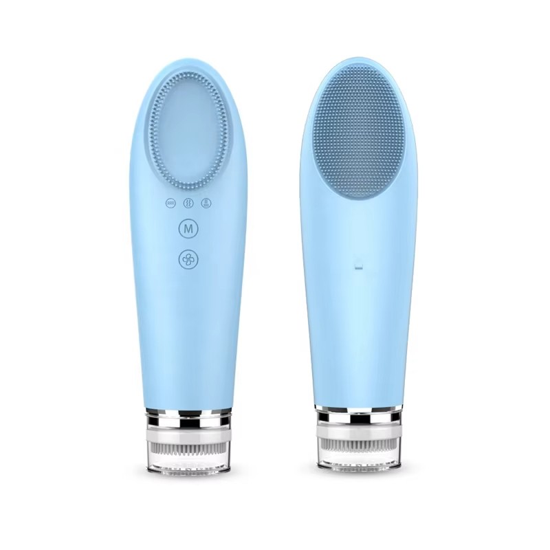 New Product Multifunctional Facial Cleansing Brush and Warm Massager Electric Facial and Eye Hot Compress Massager Beauty Device