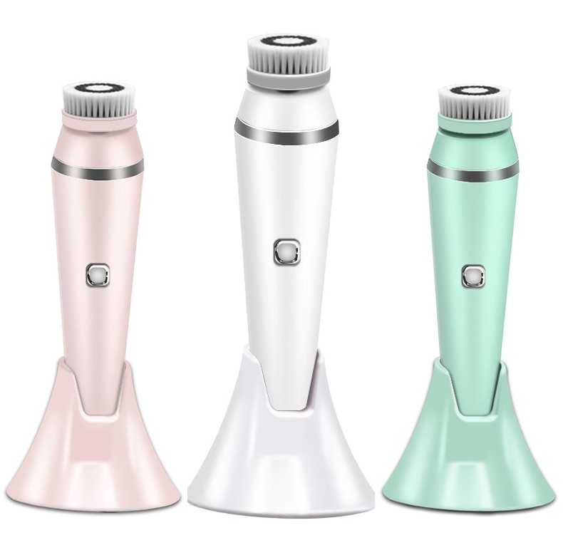 New Arrival Facial Massager 4 in 1 Electric Facial Cleaning Brush Device Sonic Wireless Face Cleansing Brush for Home Use