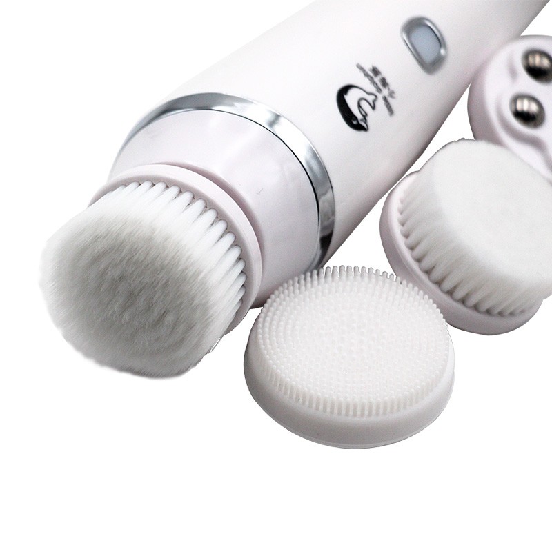 New Arrival Facial Massager 4 in 1 Electric Facial Cleaning Brush Device Sonic Wireless Face Cleansing Brush for Home Use