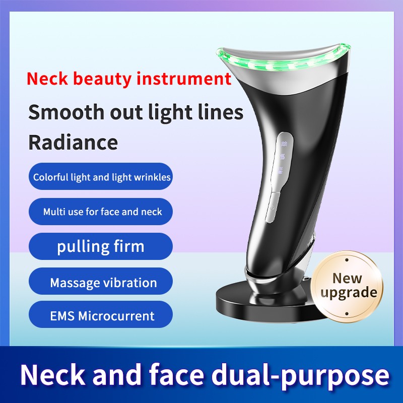 How 3 LED Lights EMS Wrinkle Removal Neck Massage Improves Neck Skin