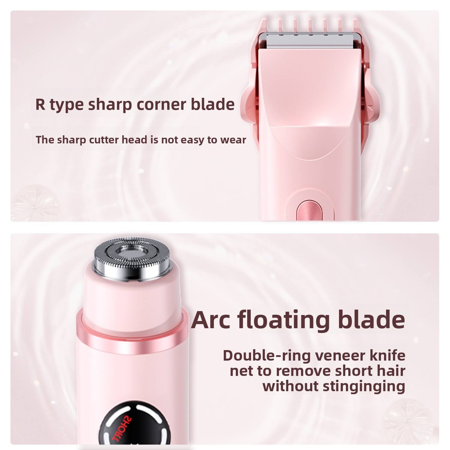 Portable Painless Epilator Device USB Home Use Electric Lady Hair Shaver with Dual Head Hair Trimmers & Clippers