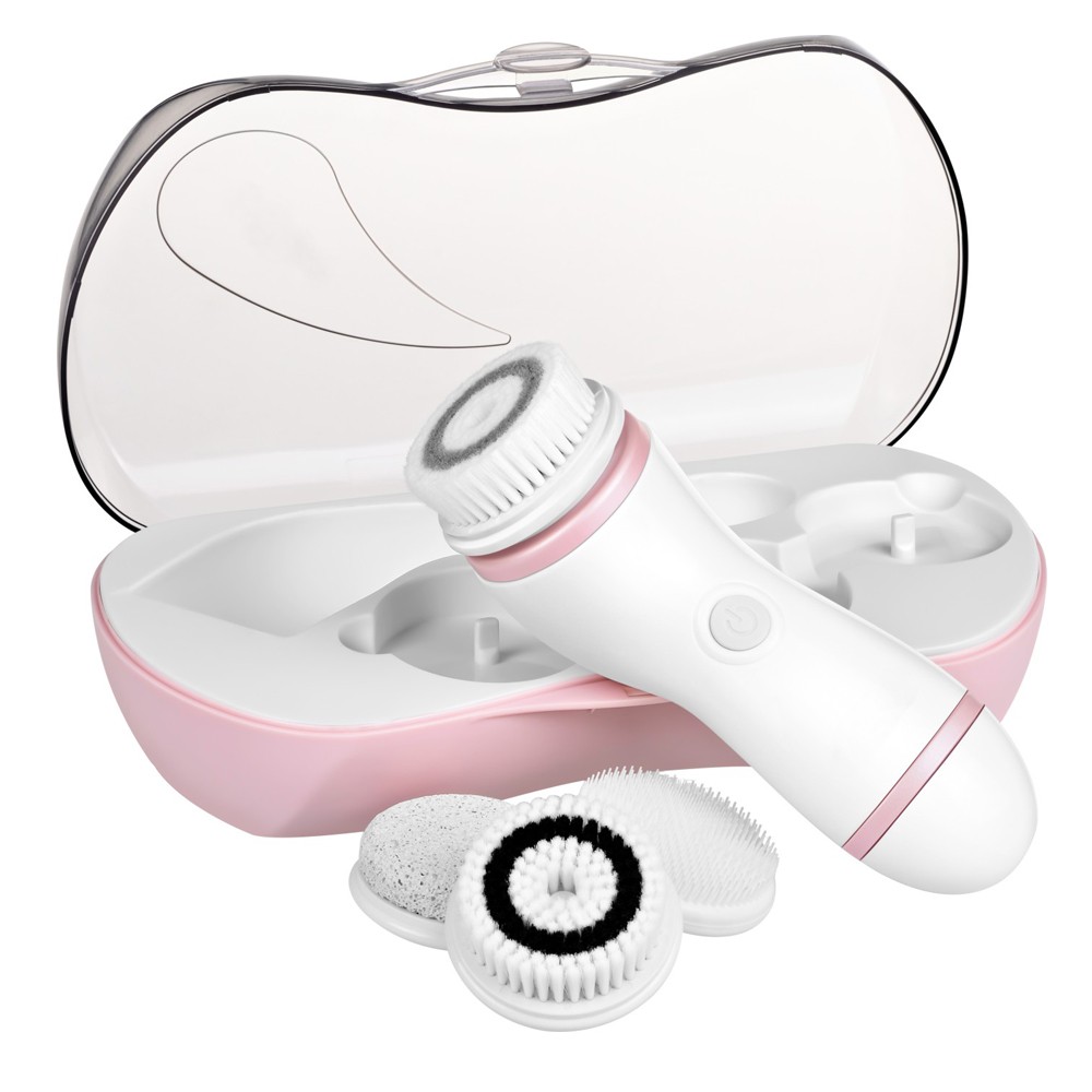 Private Use Skin Care Device ABS Wireless Ultrasonic 4 Replaceable Head USB Cleanse Pore Blackhead Facial Cleansing Brush