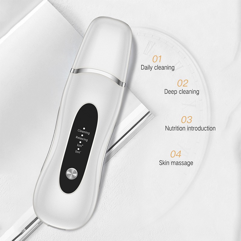 New Ultrasonic Face Facial Cleaner with USB Rechargeable Feature for Skin Scrubbing Blackhead Removal and Exfoliating