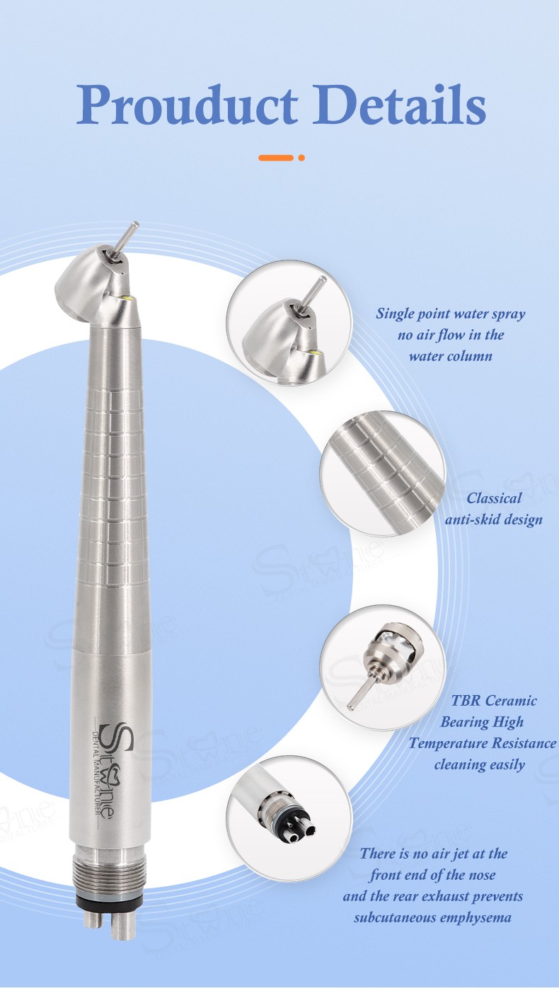 Supply Dental 45 Degree Led Turbine Straight handpiece Wholesale