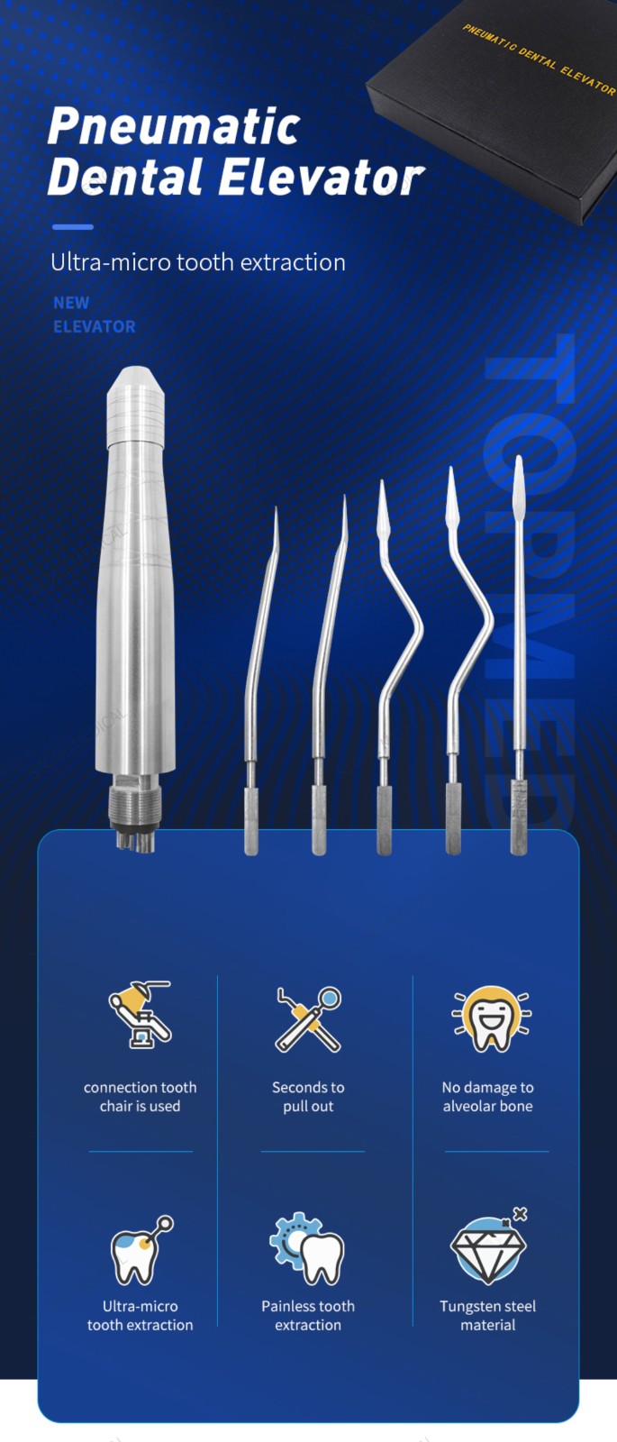 Supply Dental Equipment Pneumatic Dental Elevator Tooth Extraction